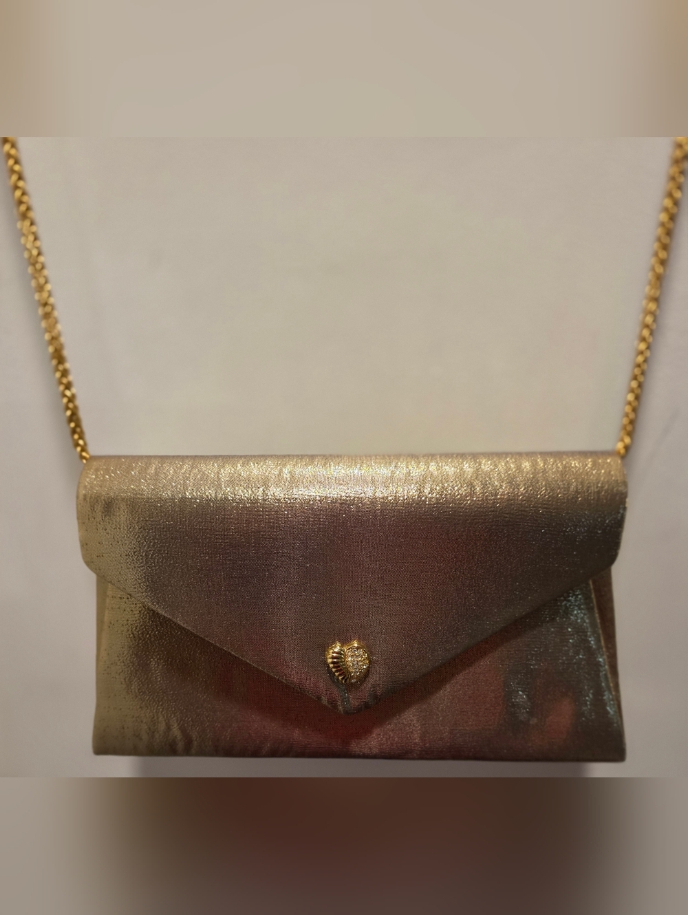 Warren Reed Gold Evening Clutch Chain Strap Formal Prom Wedding Purse